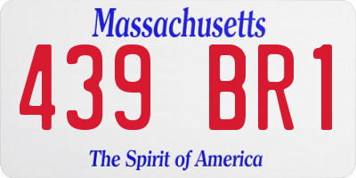 MA license plate 439BR1