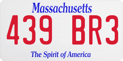 MA license plate 439BR3