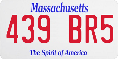 MA license plate 439BR5