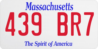MA license plate 439BR7