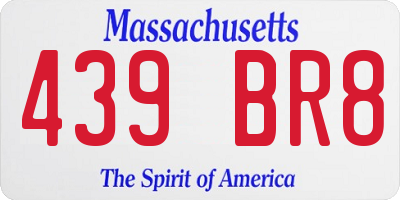 MA license plate 439BR8