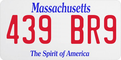 MA license plate 439BR9