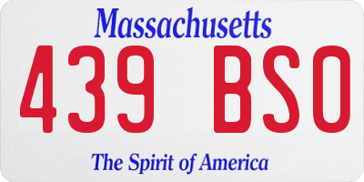 MA license plate 439BS0