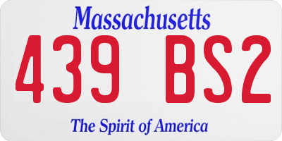 MA license plate 439BS2