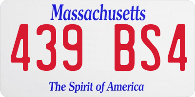 MA license plate 439BS4