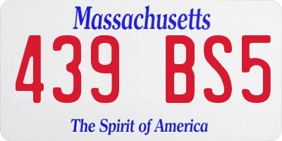 MA license plate 439BS5