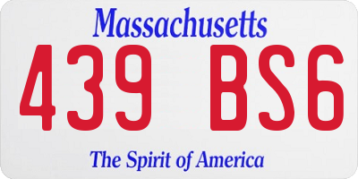 MA license plate 439BS6