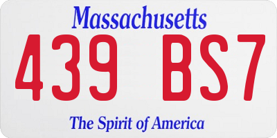 MA license plate 439BS7