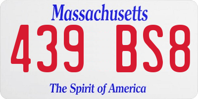 MA license plate 439BS8