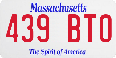 MA license plate 439BT0