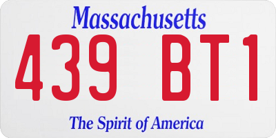 MA license plate 439BT1