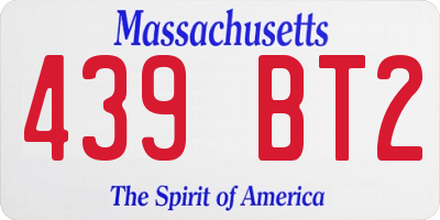 MA license plate 439BT2