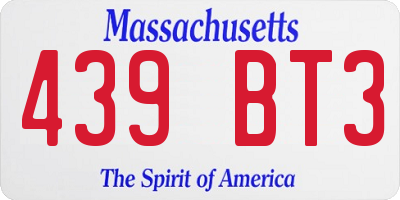 MA license plate 439BT3