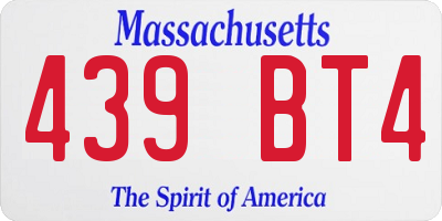 MA license plate 439BT4