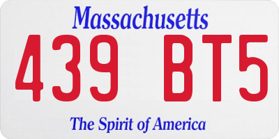 MA license plate 439BT5
