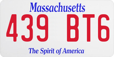 MA license plate 439BT6