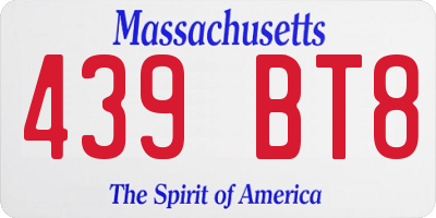 MA license plate 439BT8