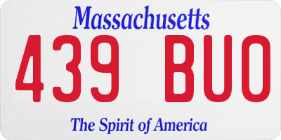 MA license plate 439BU0