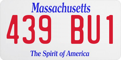 MA license plate 439BU1