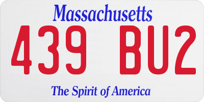 MA license plate 439BU2