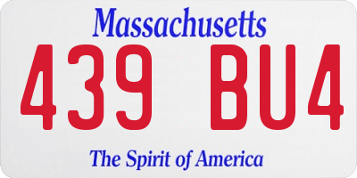 MA license plate 439BU4
