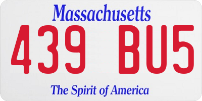 MA license plate 439BU5