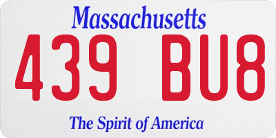 MA license plate 439BU8