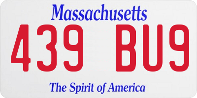 MA license plate 439BU9