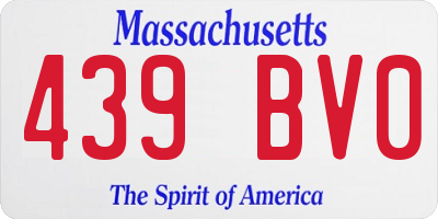 MA license plate 439BV0