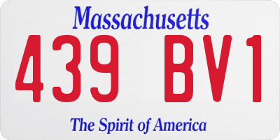MA license plate 439BV1