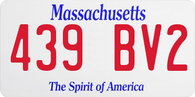 MA license plate 439BV2