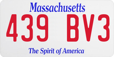 MA license plate 439BV3