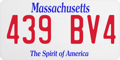 MA license plate 439BV4