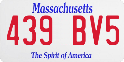MA license plate 439BV5