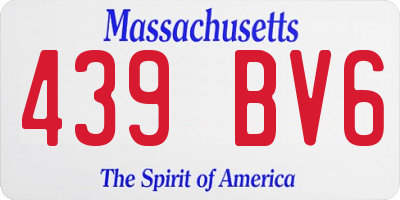 MA license plate 439BV6