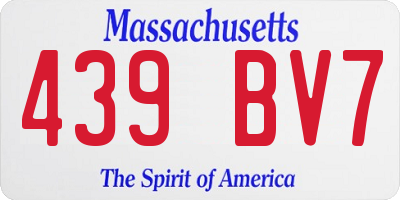 MA license plate 439BV7
