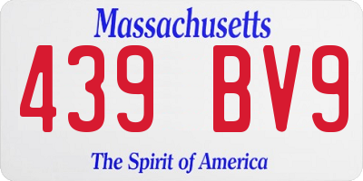 MA license plate 439BV9