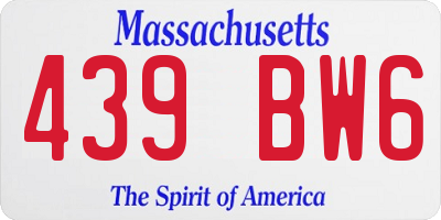 MA license plate 439BW6
