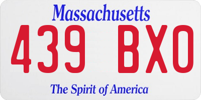 MA license plate 439BX0