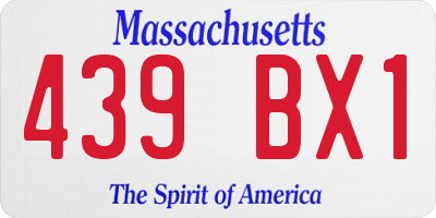 MA license plate 439BX1