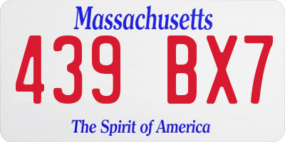 MA license plate 439BX7