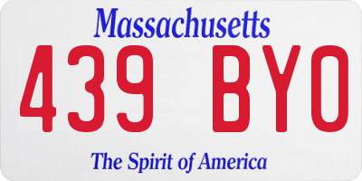 MA license plate 439BY0