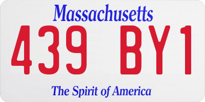MA license plate 439BY1