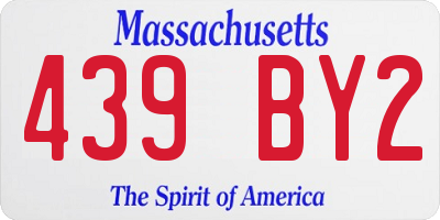 MA license plate 439BY2