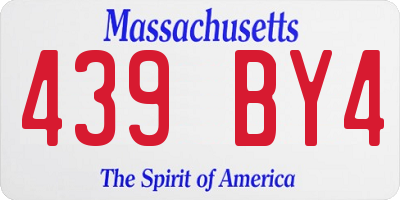 MA license plate 439BY4