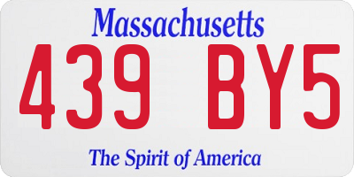 MA license plate 439BY5