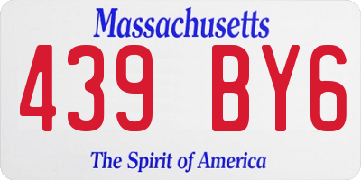 MA license plate 439BY6