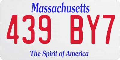 MA license plate 439BY7