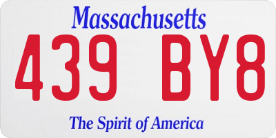 MA license plate 439BY8