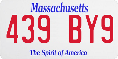MA license plate 439BY9
